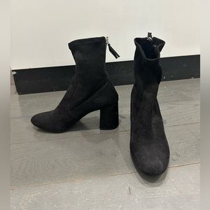 Zara black heeled sock booties